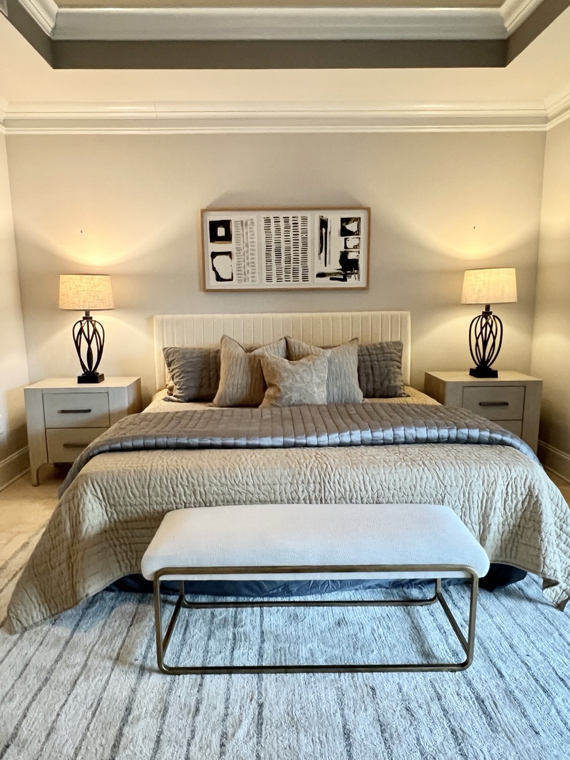 Vacant home staged with furniture to show scale and room purpose